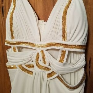 White and Gold Prom dress